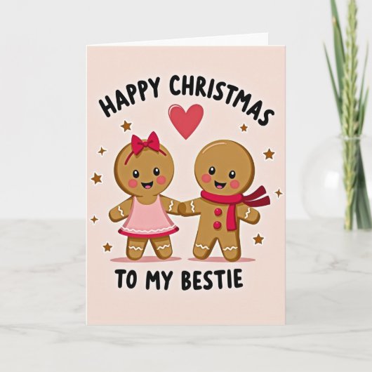 Gingerbread Bestie Christmas Card カード (正面)