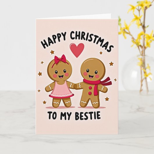 Gingerbread Bestie Christmas Card カード (黄色い花)