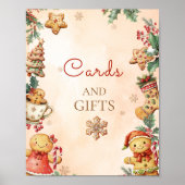 Gingerbread Birthday Christmas Cards and gifts ポスター (正面)