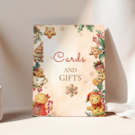 Gingerbread Birthday Christmas Cards and gifts ポスター