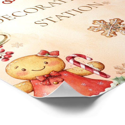 Gingerbread Birthday Cookie Decorating Station  ポスター (角)