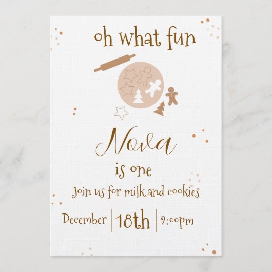 gingerbread birthday invitation 招待状 (正面)