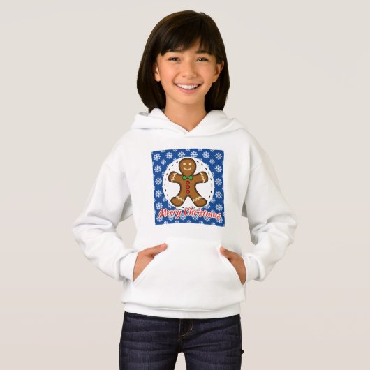 Gingerbread - Blue Snowflakes Pattern - Merry Xmas (正面フル)