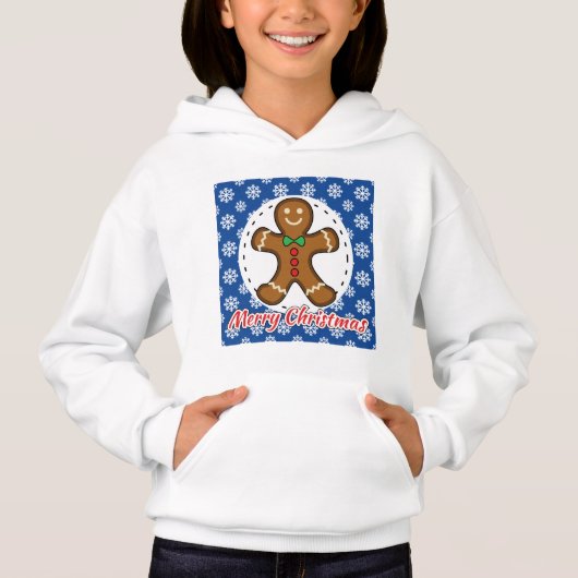 Gingerbread - Blue Snowflakes Pattern - Merry Xmas (正面)