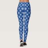 Gingerbread - Blue Snowflakes Pattern - Merry Xmas レギンス (裏面)