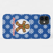 Gingerbread - Blue Snowflakes Pattern - Merry Xmas Case-Mate iPhoneケース (裏面(横))