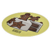 Gingerbread cake cartoon illustration カッティングボード (角)