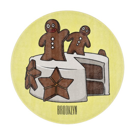 Gingerbread cake cartoon illustration カッティングボード (正面)