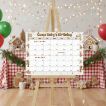 gingerbread calendar "guess baby's birthday"