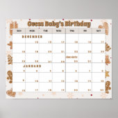 gingerbread calendar "guess baby's birthday" ポスター (正面)