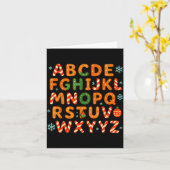 Gingerbread Candy Cane Alphabet Christmas Letters  カード (黄色い花)