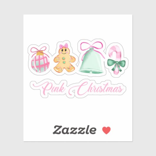 Gingerbread, Candy Cane & Pastel Ornaments シール (シート)