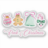 Gingerbread, Candy Cane & Pastel Ornaments シール (正面)