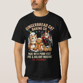 Gingerbread Cat Baking Co Purrfect Spice Christmas Tシャツ