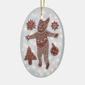 Gingerbread Cat & Cookies Christmas Tree Ornament セラミックオーナメント (左)
