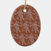 Gingerbread Cat & Cookies Christmas Tree Ornament セラミックオーナメント (正面)