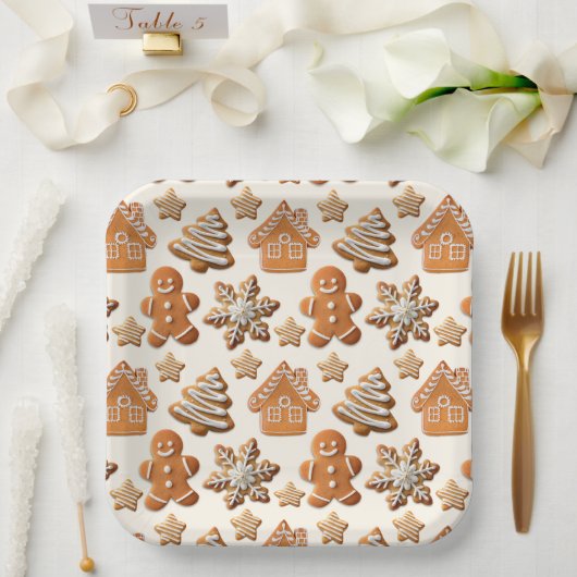 Gingerbread Cheer ペーパープレート (ウェディング)