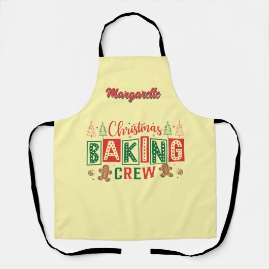 Gingerbread Christmas Baking Crew Personalized  エプロン (正面)