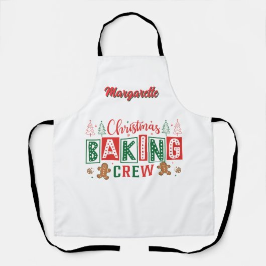 Gingerbread Christmas Baking Crew Personalized  エプロン (正面)