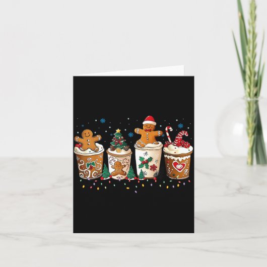 Gingerbread Christmas Coffee Cute Sweet Winter Hol カード (正面)