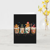 Gingerbread Christmas Coffee Cute Sweet Winter Hol カード (黄色い花)