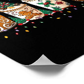 Gingerbread Christmas Coffee Cute Sweet Winter Hol ポスター (角)