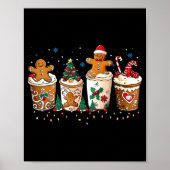 Gingerbread Christmas Coffee Cute Sweet Winter Hol ポスター (正面)