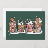 Gingerbread Christmas Coffee Lover Latte Drink  シーズンカード (正面/裏面)