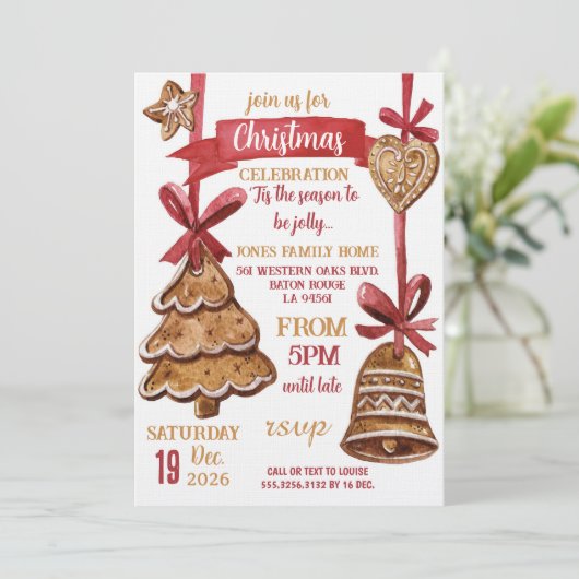 Gingerbread Christmas Holiday Party 招待状 (スタンド正面)