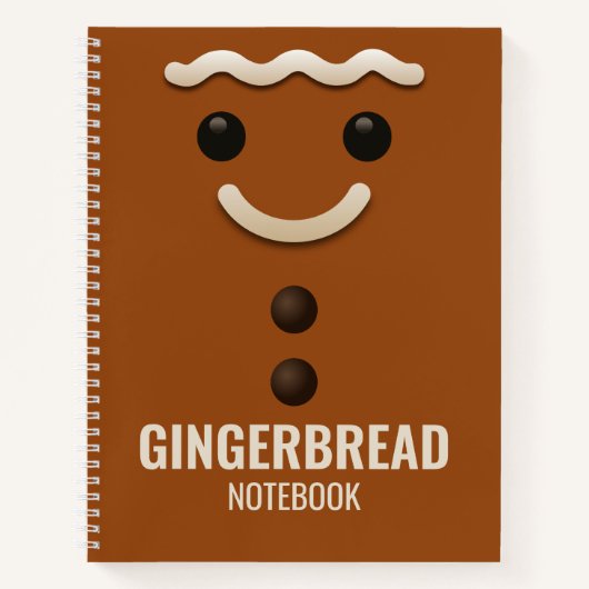 Gingerbread Christmas Notebook Cover – Graph Paper ノートブック (正面)