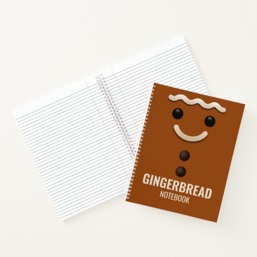 Gingerbread Christmas Notebook Cover – Lined Paper ノートブック (内部)