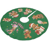 Gingerbread Christmas "Oh Snap!" ブラッシュドポリエステルツリースカート (アングル)