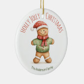 Gingerbread Christmas Ornament | Custom Name セラミックオーナメント (右)
