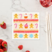 Gingerbread Christmas Paper Napkins スタンダードカクテルナプキン (インサイチュ)