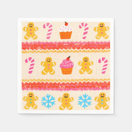 Gingerbread Christmas Paper Napkins スタンダードカクテルナプキン