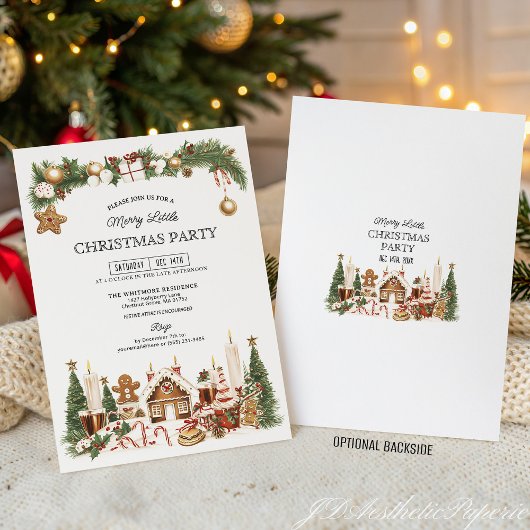 Gingerbread Christmas Party Invitation 招待状