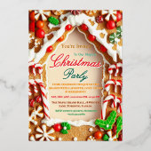 Gingerbread Christmas Party Invitation 箔招待状 (正面)