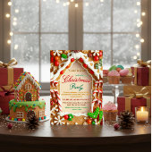 Gingerbread Christmas Party Invitation 箔招待状