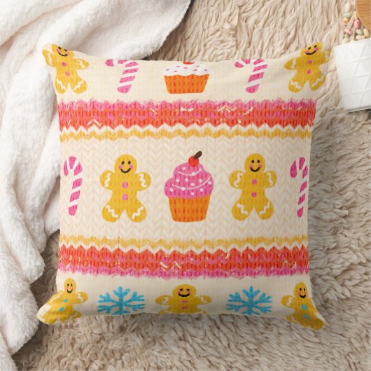Gingerbread Christmas Pillow クッション (ブランケット)