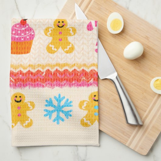 Gingerbread Christmas Tea Towel キッチンタオル (四つ折り)