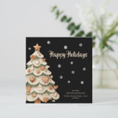 Gingerbread Christmas Tree Snowflake Holiday Card 招待状 (スタンド正面)
