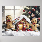Gingerbread Christmas Wall Art ポスター (正面)
