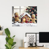 Gingerbread Christmas Wall Art ポスター (ホームオフィス)