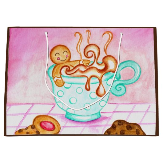 Gingerbread Coffee Gift Bag ラージペーパーバッグ (正面)