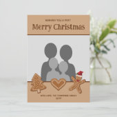 Gingerbread Cookieの形状と自分の写真 シーズンカード (スタンド正面)
