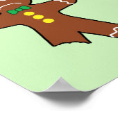 Gingerbread Cookie Christmas Humor Green ポスター (角)
