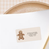 Gingerbread Cookie Christmas Return Address ラベル