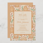 Gingerbread Cookie Christmas Winter Baby Shower 招待状 (正面/裏面)