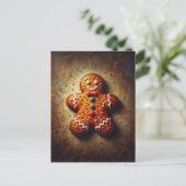 Gingerbread Cookie Festive Painting ポストカード (スタンド正面)