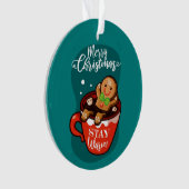 Gingerbread Cookie in a mug Adorno acrílico オーナメント (正面)